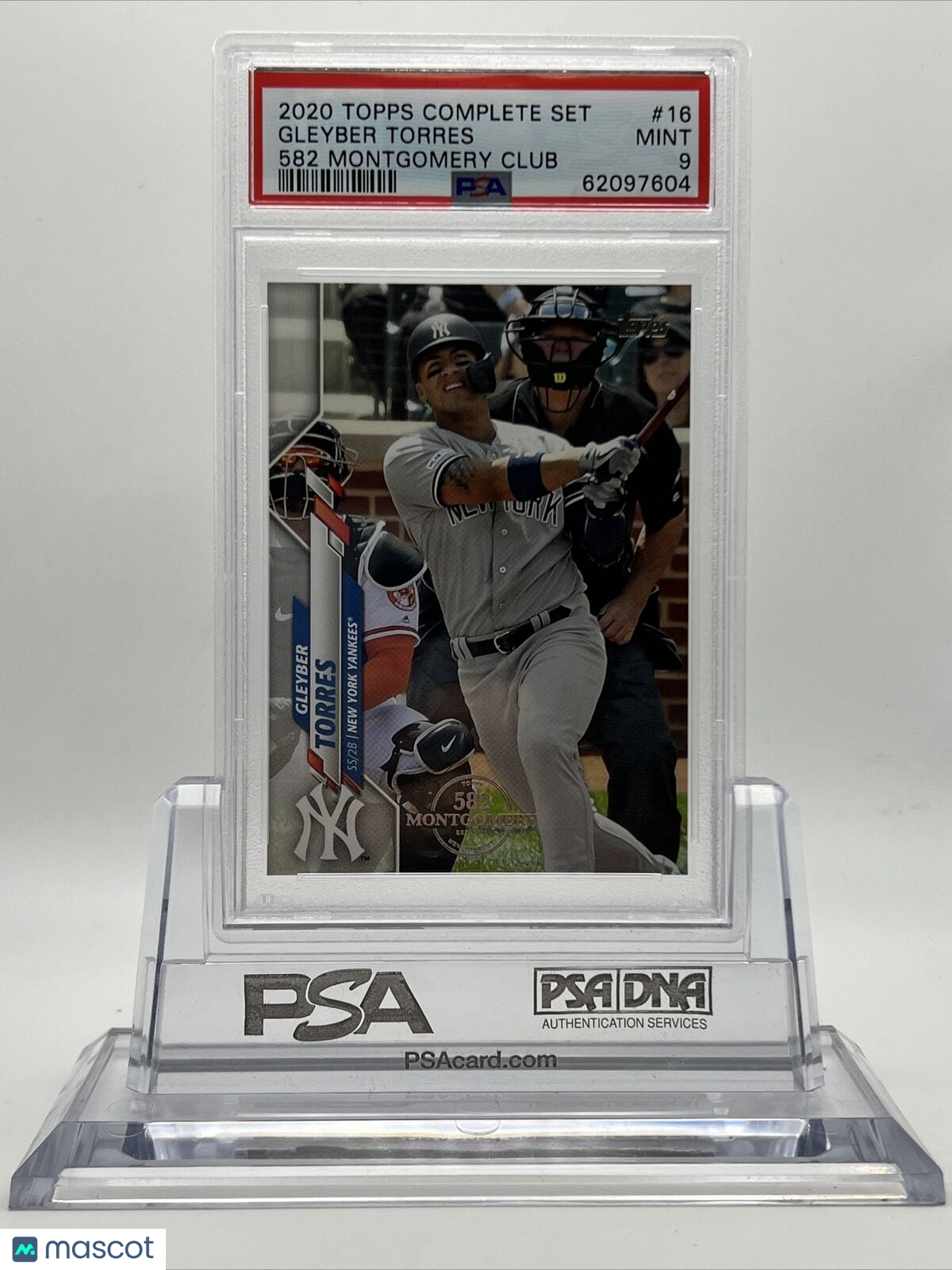 2020 Topps 582 Montgomery Club Set Gleyber Torres Baseball Card #16 PSA 9