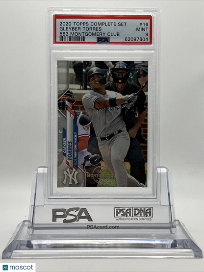 2020 Topps 582 Montgomery Club Set Gleyber Torres Baseball Card #16 PSA 9