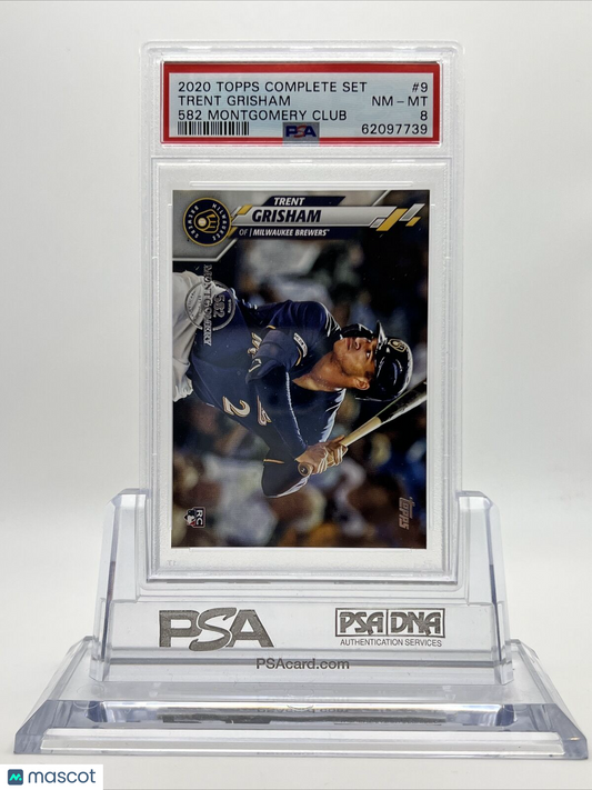 2020 Topps 582 Montgomery Club Trent Grisham Rookie Baseball Card #9 PSA 8 NM-MT
