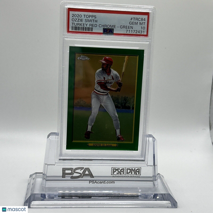 2020 Topps Turkey Red CHROME GREEN Ozzie Smith Baseball Card #TRC84 PSA 10 POP 1