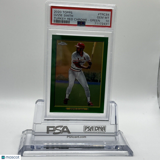2020 Topps Turkey Red CHROME GREEN Ozzie Smith Baseball Card #TRC84 PSA 10 POP 1