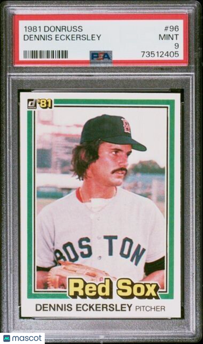 1981 Donruss Dennis Eckersley Baseball Card #96 PSA 9 Mint