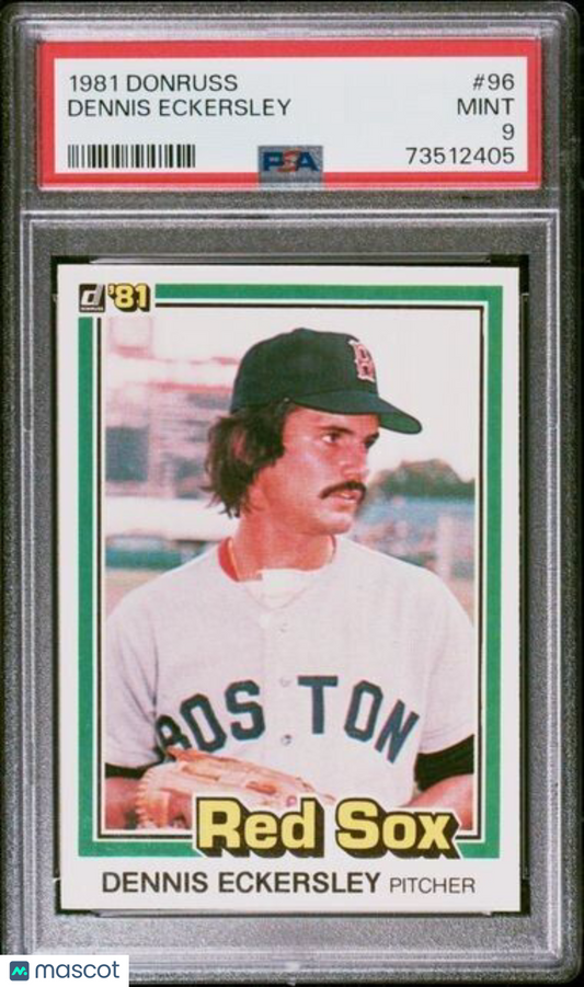 1981 Donruss Dennis Eckersley Baseball Card #96 PSA 9 Mint