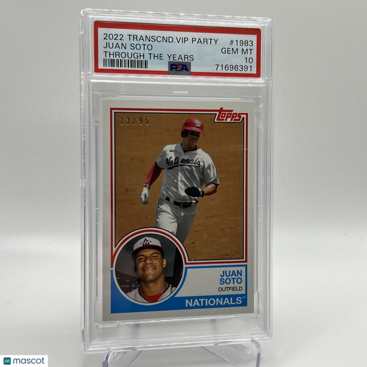 2022 Topps Transcendent VIP Party Juan Soto Baseball Card #1983 PSA 10 23/95