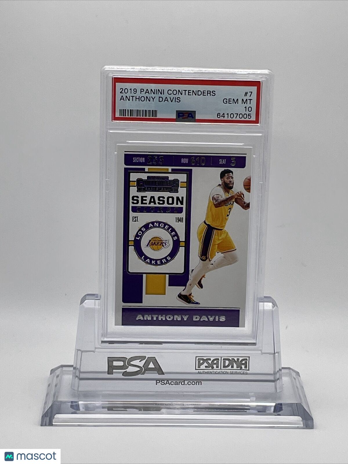 2019 Panini Contenders Anthony Davis Basketball Card #7 PSA 10