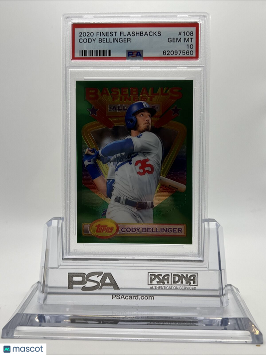 2020 Topps Finest Flashbacks Cody Bellinger Baseball Card #108 PSA 10