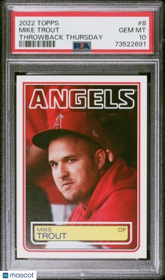 2022 Topps Throwback Thursday Mike Trout Baseball Card #8 PSA 10 Gem Mint
