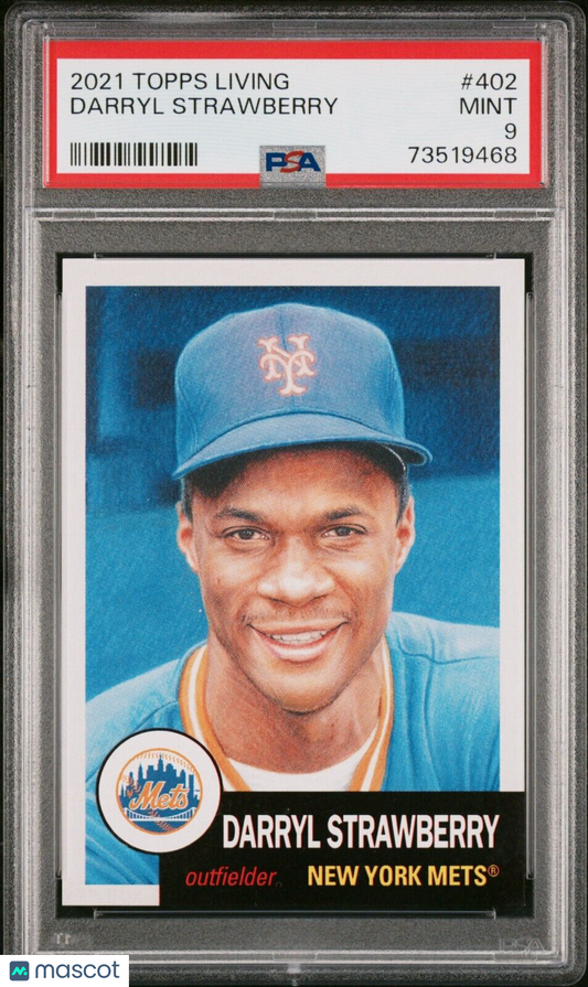 2021 Topps Living Set Darryl Strawberry Baseball Card #402 PSA 9 Mint