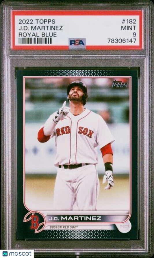 2022 Topps J.D. Martinez Royal Blue Baseball Card #182 PSA 9 Mint