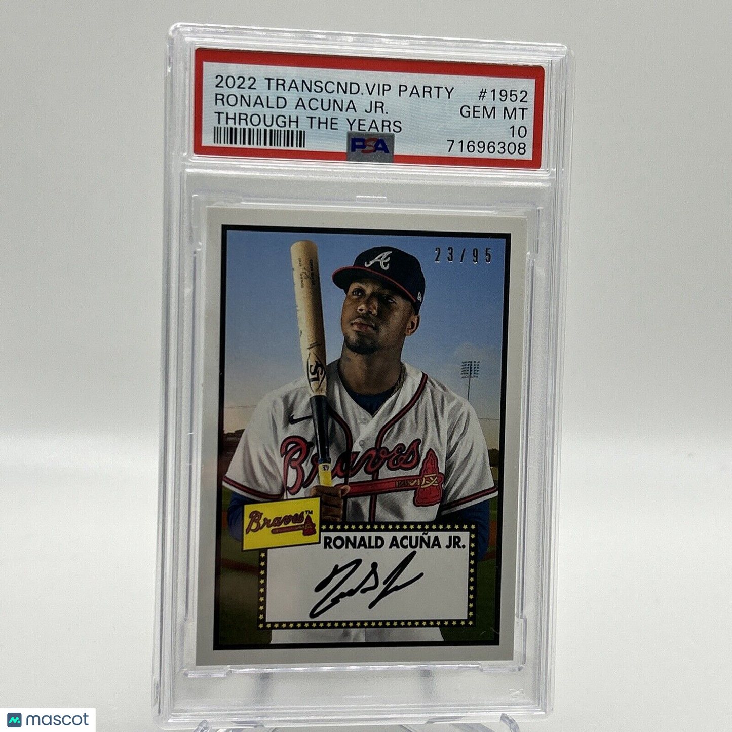 2022 Topps Transcendent VIP Party Ronald Acuna Jr. Card #1952 PSA 10 23/95
