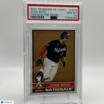 2022 Topps Transcendent VIP Party Juan Soto Baseball Card #1976 PSA 10 35/95