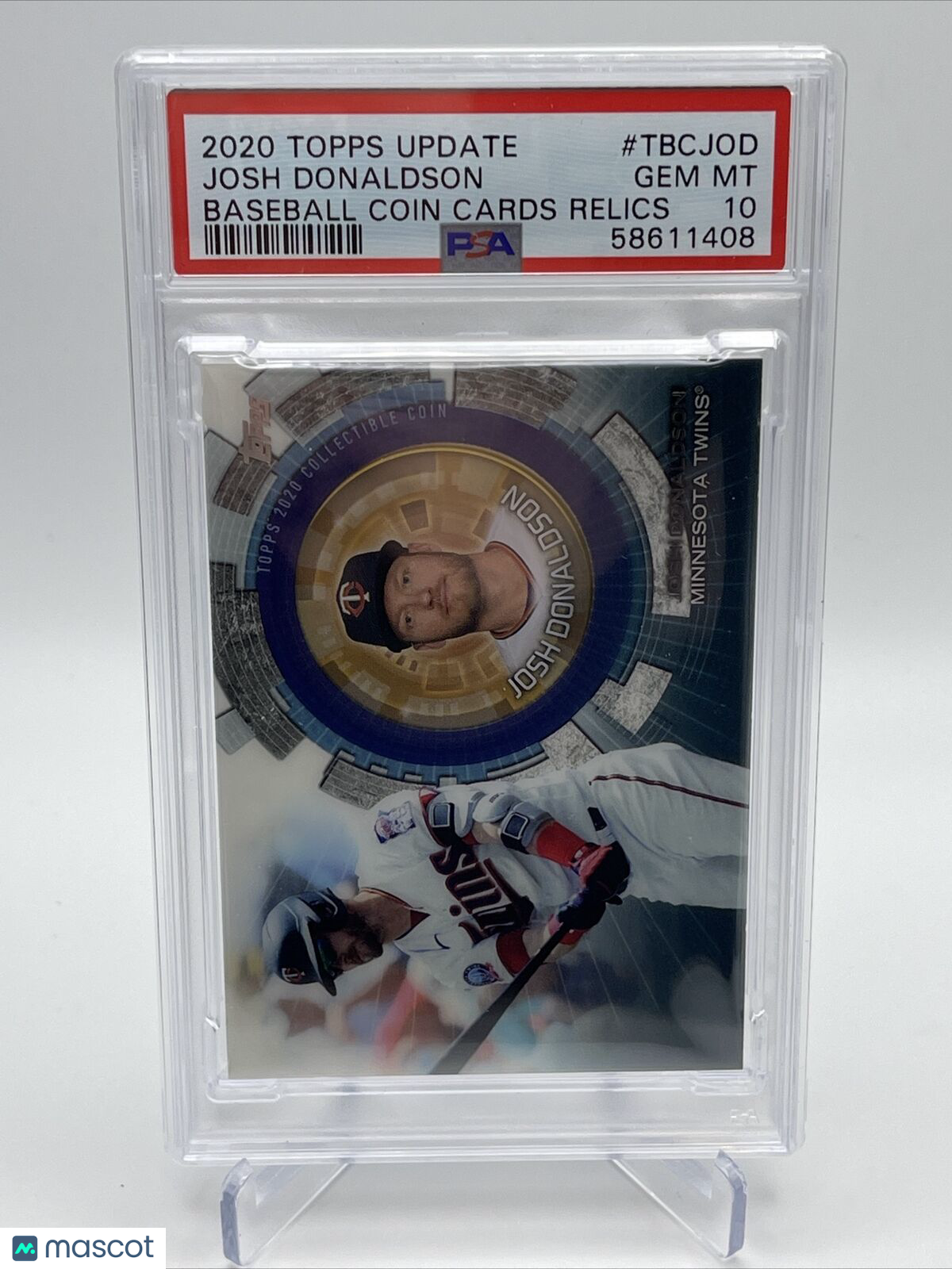 2020 Topps Update Coin Cards Relics Josh Donaldson Card #TBCJOD PSA 10