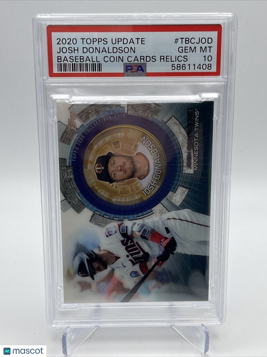 2020 Topps Update Coin Cards Relics Josh Donaldson Card #TBCJOD PSA 10