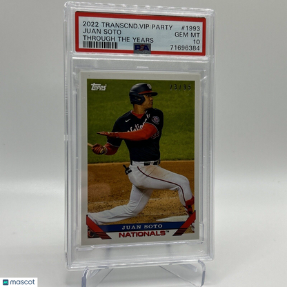 2022 Topps Transcendent VIP Party Juan Soto Baseball Card #1993 PSA 10 23/95