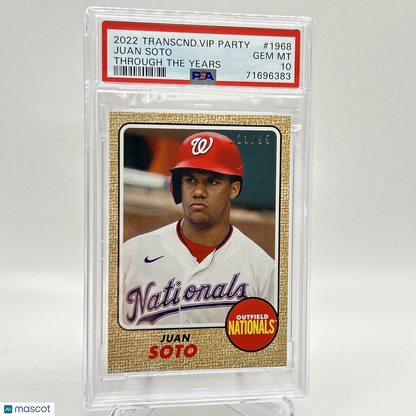 2022 Topps Transcendent VIP Party Juan Soto Baseball Card #1968 PSA 10 23/95