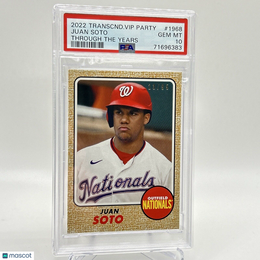 2022 Topps Transcendent VIP Party Juan Soto Baseball Card #1968 PSA 10 23/95