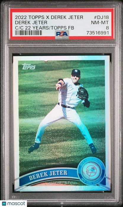 2022 Topps x Derek Jeter 22 Years of Topps FOILBOARD Derek Jeter Card DJ18 PSA 8