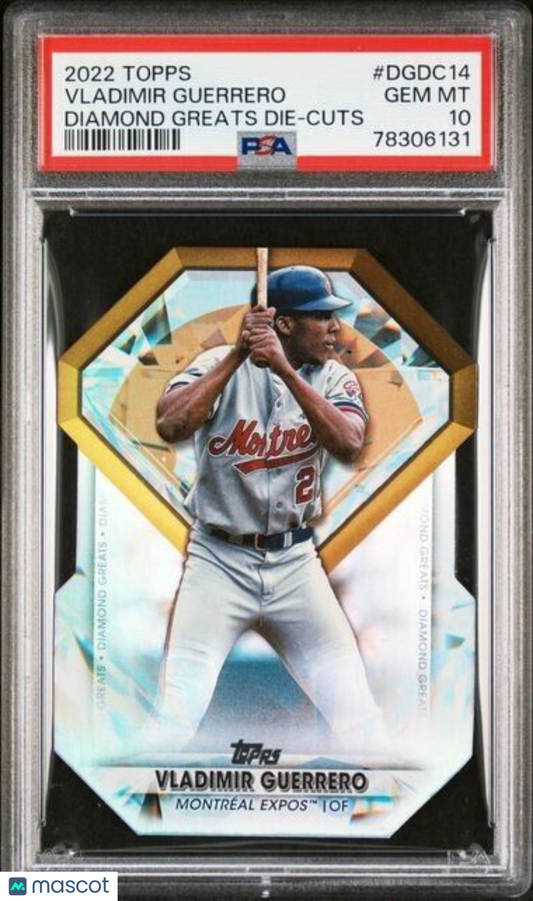 2022 Topps Diamond Greats Die-Cuts Vladimir Guerrero Card #DGDC14 PSA 10