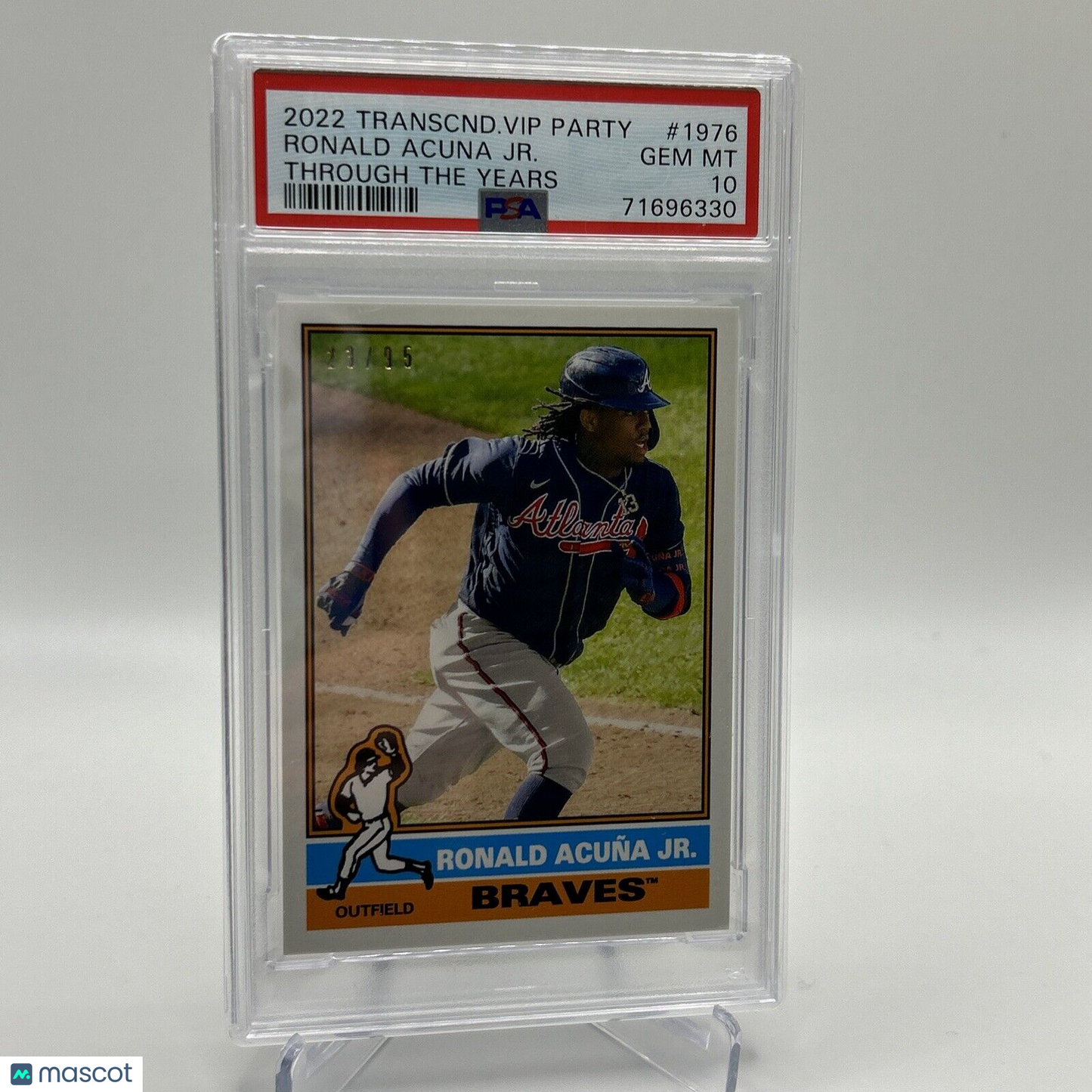 2022 Topps Transcendent VIP Party Ronald Acuna Jr. Card #1976 PSA 10 23/95