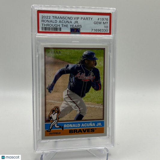 2022 Topps Transcendent VIP Party Ronald Acuna Jr. Card #1976 PSA 10 23/95