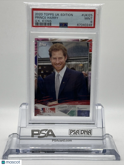 2020 Topps UK Edition Prince Harry U.K. Icons Card #UK125 PSA 9 Mint