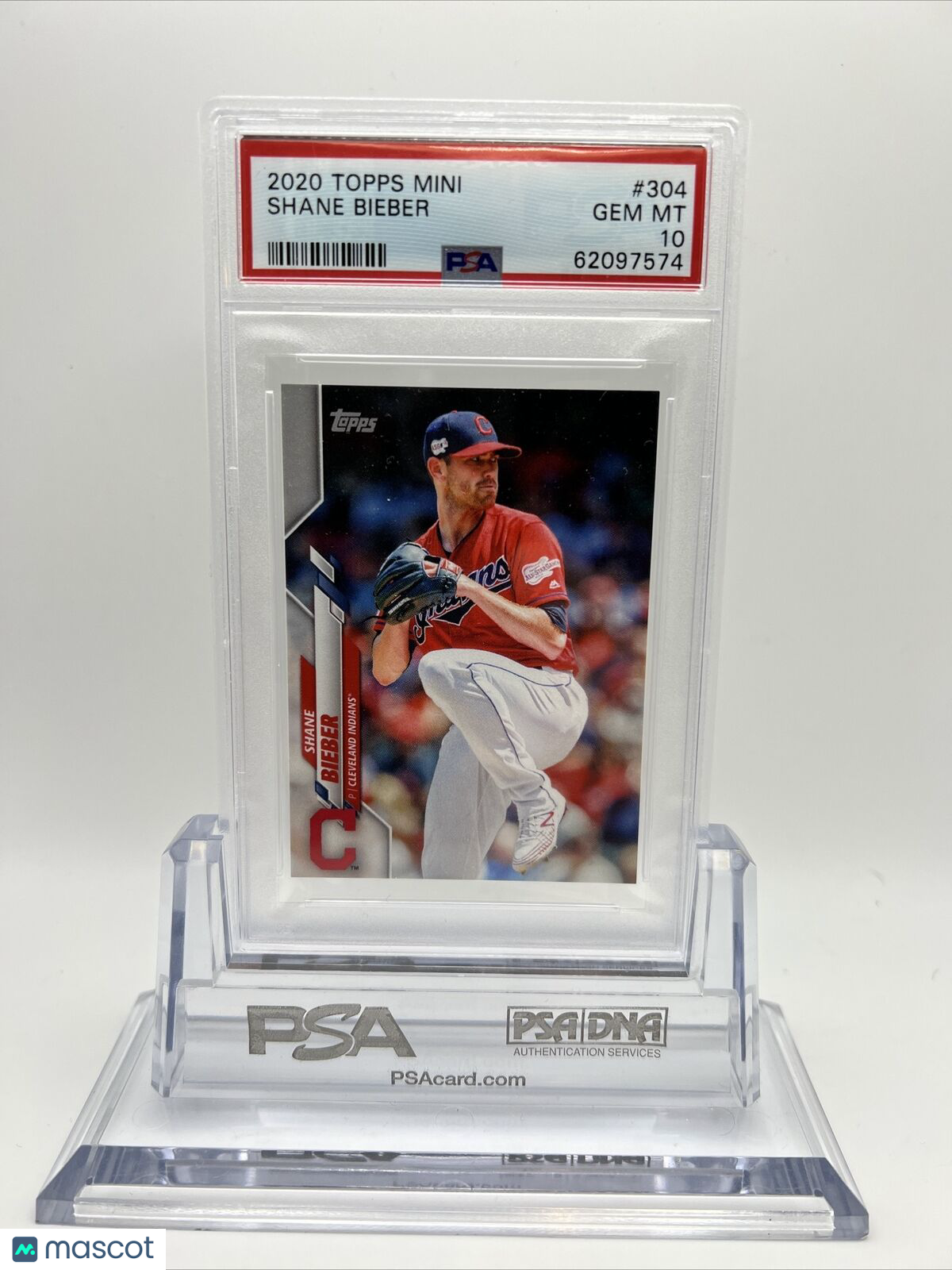 2020 Topps On Demand Mini Shane Bieber Baseball Card #304 PSA 10
