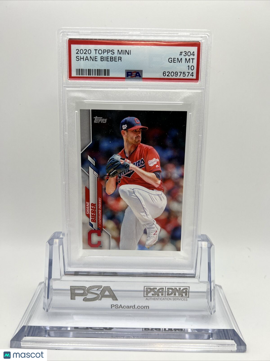 2020 Topps On Demand Mini Shane Bieber Baseball Card #304 PSA 10