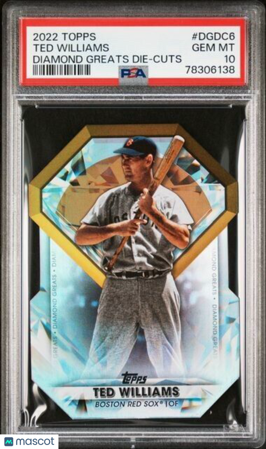 2022 Topps Diamond Greats Die-Cuts Ted Williams Baseball Card #DGDC6 PSA 10