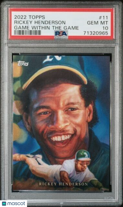 2022 Topps Game Within the Game Rickey Henderson Baseball Card #11 PSA 10