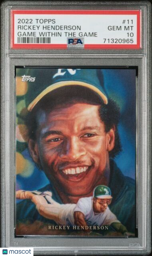 2022 Topps Game Within the Game Rickey Henderson Baseball Card #11 PSA 10