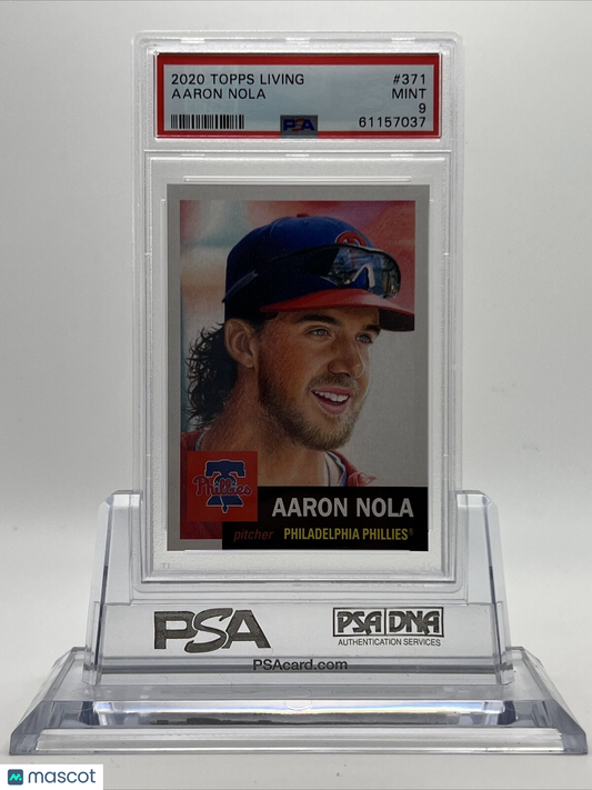 2020 Topps Living Set Aaron Nola Baseball Card #371 PSA 9 Mint