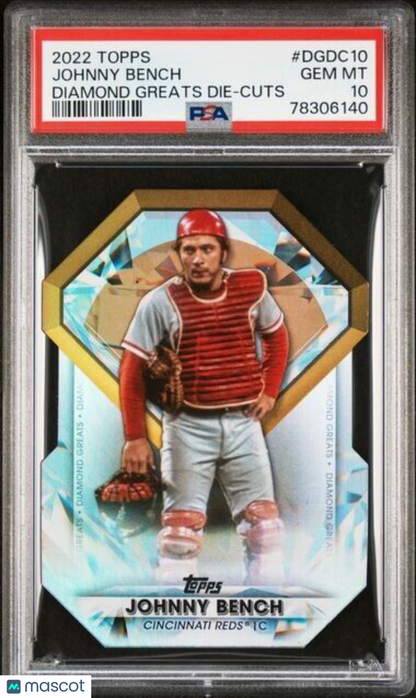 2022 Topps Diamond Greats Die-Cuts Johnny Bench Baseball Card #DGDC10 PSA 10