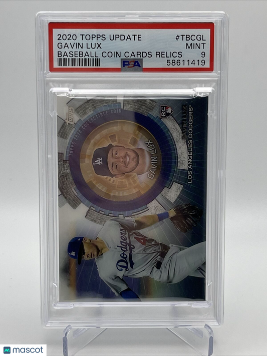 2020 Topps Update Coin Cards Relics Gavin Lux Baseball Card #TBCGL PSA 9