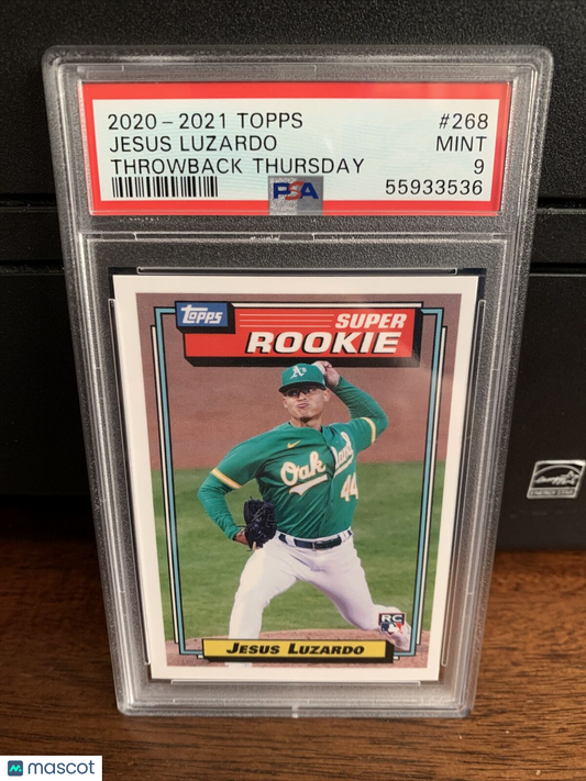 2020 Topps Throwback Thursday Jesus Luzardo Rookie Baseball Card #268 PSA 9