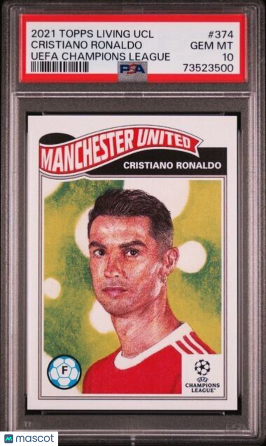 2021 Topps Living UCL UEFA Champions Cristiano Ronaldo Soccer Card #374 PSA 10