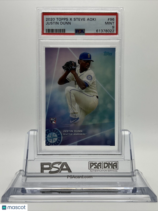 2020 Topps X Steve Aoki Justin Dunn Rookie Baseball Card #96 PSA 9