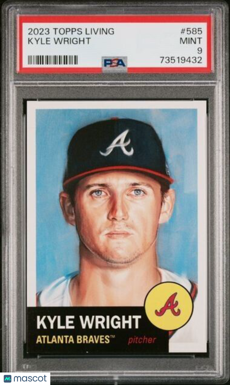 2023 Topps Living Set Kyle Wright Baseball Card #585 PSA 9 Mint