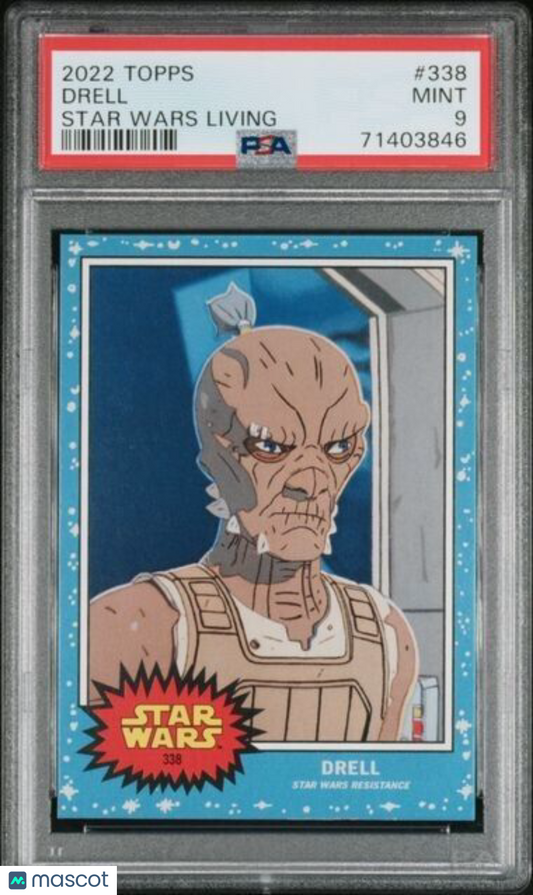 2022 Topps Star Wars Living Set Drell Card #338 PSA 9 Mint
