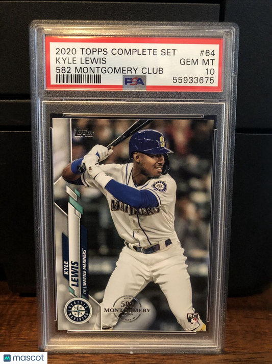 2020 Topps 582 Montgomery Club Set Kyle Lewis Rookie Card #64 PSA 10