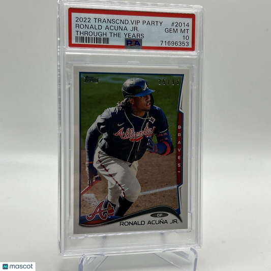 2022 Topps Transcendent VIP Party Ronald Acuna Jr. Card #2014 PSA 10 35/95