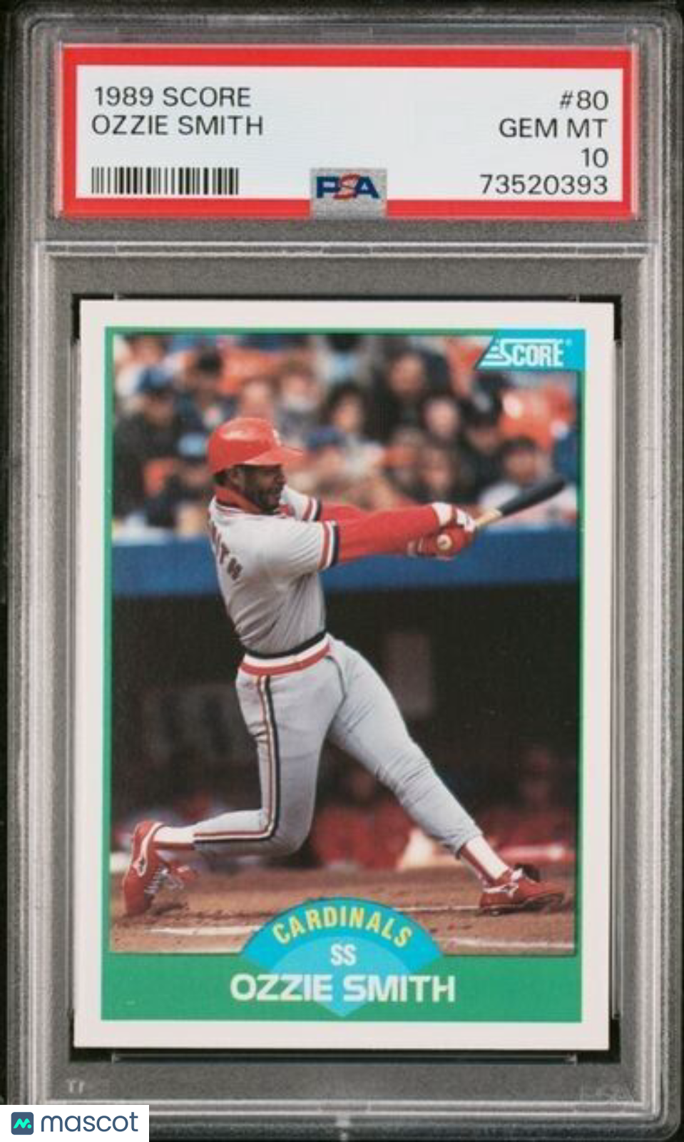 1989 Score Ozzie Smith Baseball Card #80 PSA 10 Gem Mint