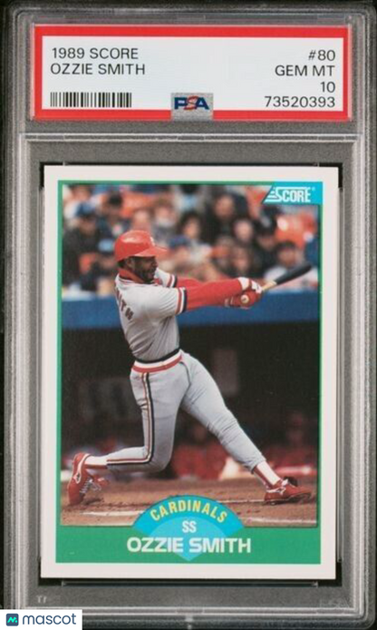 1989 Score Ozzie Smith Baseball Card #80 PSA 10 Gem Mint