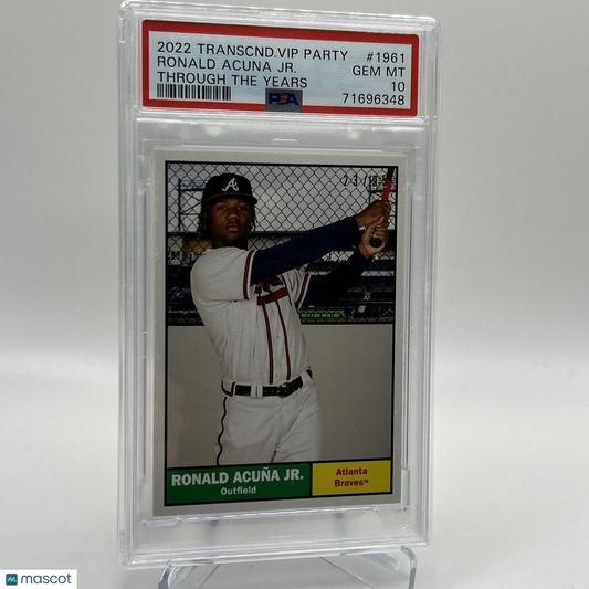 2022 Topps Transcendent VIP Party Ronald Acuna Jr. Card #1961 PSA 10 23/95