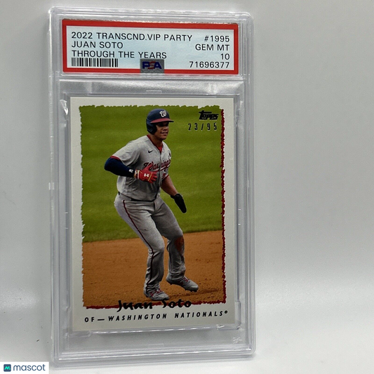 2022 Topps Transcendent VIP Party Juan Soto Baseball Card #1995 PSA 10 23/95