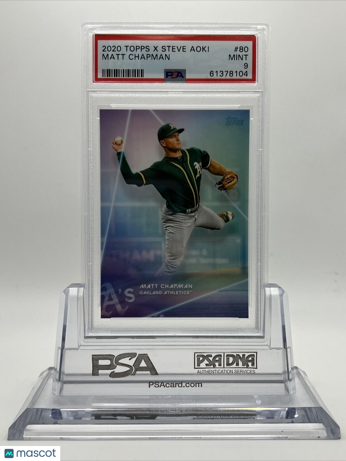 2020 Topps X Steve Aoki Matt Chapman Baseball Card #80 PSA 9