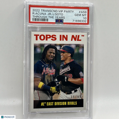 2022 Topps Transcendent VIP Juan Soto Ronald Acuna Jr. Card #AS9 PSA 10 35/95