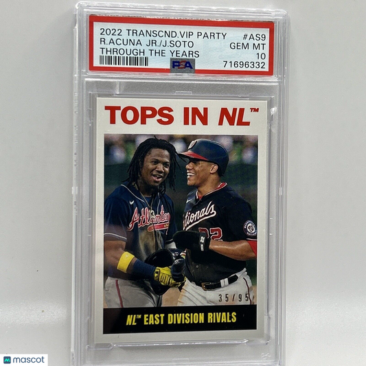2022 Topps Transcendent VIP Juan Soto Ronald Acuna Jr. Card #AS9 PSA 10 35/95