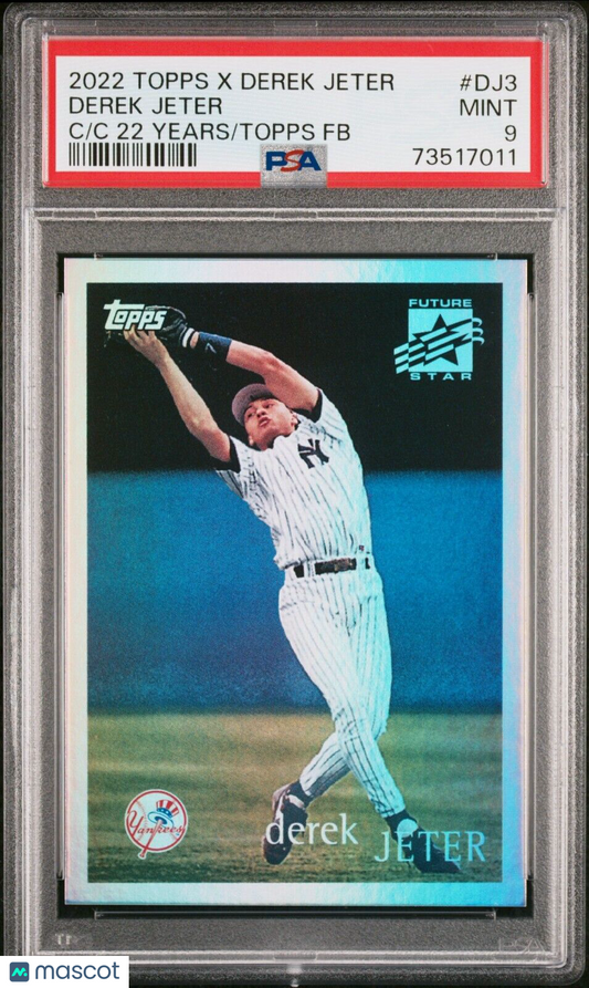 2022 Topps x Derek Jeter 22 Years of Topps FOILBOARD Derek Jeter Card #DJ3 PSA 9