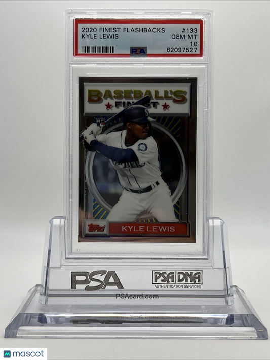 2020 Topps Finest Flashbacks Kyle Lewis Rookie Baseball Card #133 PSA 10
