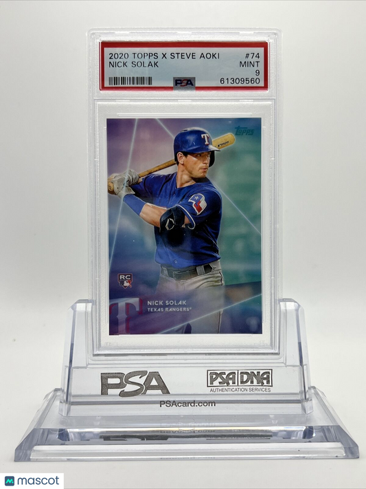 2020 Topps X Steve Aoki Nick Solak Rookie Baseball Card #74 PSA 9